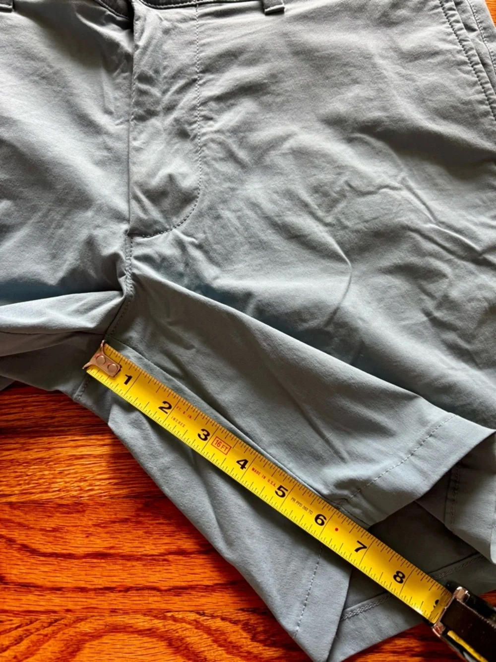J. Crew Stretch Bright Blue Men’s Flat-Front Nylon Shorts 7 inch inseam -size 33